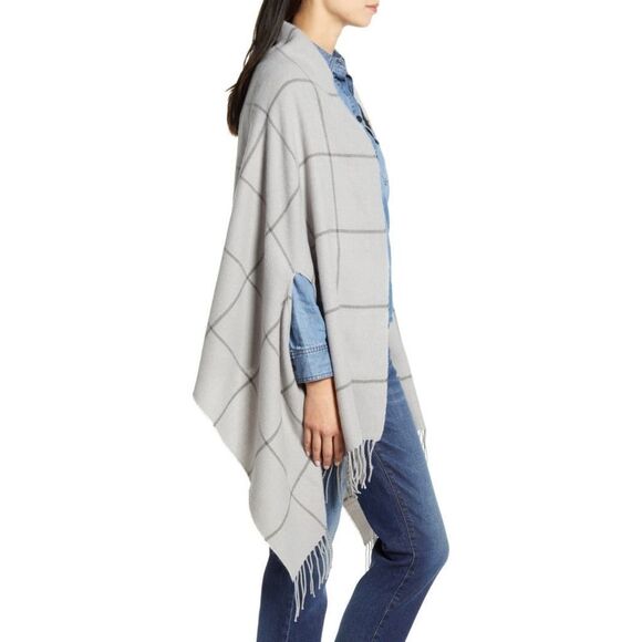 Madewell Windowpane Scarf Ashen Grey - Picture 2 of 7